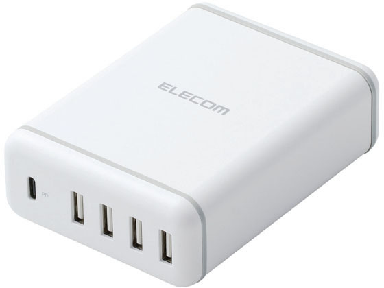 エレコム AC充電器 PD30W USB+TypeC 5ポート MPA-ACD02WHが3,283円【ココデカウ】