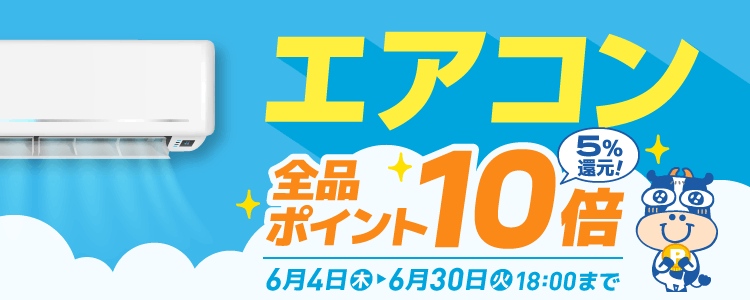 6/30まで】エアコン全品ポイント10倍（5％還元）！<お買得！10万円以下