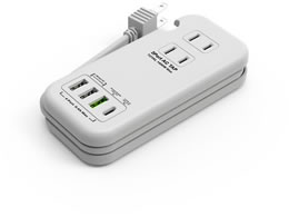 HIDISC AC�d���^�b�v&USB�[�d�� HDUTC2U3PWH