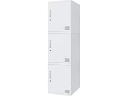 Netforce �L���[�{�C�h ���b�J�[ 3�l�p 1��3�i �V�����_�[�� ����450mm �X�`�[�� �z���C�g�~�z���C�g CUB3545S03-WHWH