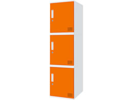 Netforce �L���[�{�C�h ���b�J�[ 3�l�p 1��3�i �V�����_�[�� ����450mm �X�`�[�� �z���C�g�~�I�����W CUB3545S03-WHOR