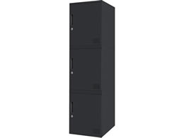 Netforce �L���[�{�C�h ���b�J�[ 3�l�p 1��3�i �V�����_�[�� ����450mm �X�`�[�� �u���b�N�~�u���b�N CUB3545S03-BKBK