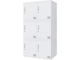 Netforce �L���[�{�C�h ���b�J�[ 6�l�p 2��3�i �V�����_�[�� ����450mm �X�`�[�� �z���C�g�~�z���C�g CUB3545S06-WHWH
