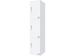 Netforce �L���[�{�C�h ���b�J�[ 3�l�p 1��3�i �V�����_�[�� ����600mm �X�`�[�� �z���C�g�~�z���C�g CUB3560S03-WHWH
