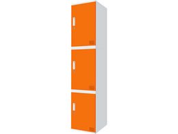Netforce �L���[�{�C�h ���b�J�[ 3�l�p 1��3�i �V�����_�[�� ����600mm �X�`�[�� �z���C�g�~�I�����W CUB3560S03-WHOR