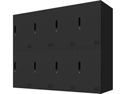 Netforce �L���[�{�C�h ���b�J�[ 8�l�p 4��2�i �V�����_�[�� ����600mm �X�`�[�� �u���b�N�~�u���b�N CUB3560S08-BKBK