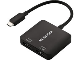 �G���R�� USB Type-C to HDMI2�|�[�g �ϊ��A�_�v�^ ���z�� �ő�3��� �g���E���� 4K�^60Hz AD-C2HDMIBK