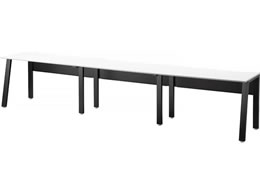 �G�����T ���[�N�e�[�u�� �΂ߋr �Жʃ^�C�v W3600�~D600�~H720mm �V�z���C�g �r�u���b�N LFK-3606-WB