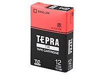 キングジム TR用テープ パステル 12mm 赤 黒文字 TC12R キングジム TR用テープ パステル 12mm 赤 黒文字 TC12R