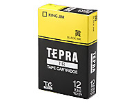 キングジム TR用テープ パステル 12mm 黄 黒文字 TC12Y