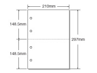 マルチプリンタ帳票 A4 白紙 2面 4穴 100枚 A4HF2-4