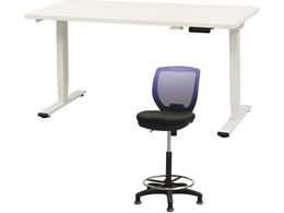 Netforce ���~�f�X�N1��+�n�C�`�F�A1�r �Z�b�g ��1400mm �Œ�r �L���X�^�[�r �f�X�N�`�F�A WH�~WH �`�F�A NV AJ1470CRHFLWWNV