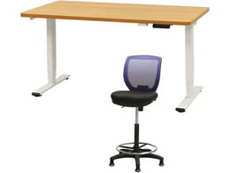 Netforce ���~�f�X�N1��+�n�C�`�F�A1�r �Z�b�g ��1400mm �Œ�r �L���X�^�[�r �f�X�N�`�F�A WH�~NA �`�F�A NV AJ1470CRHFLWNNV