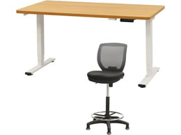 Netforce ���~�f�X�N1��+�n�C�`�F�A1�r �Z�b�g ��1400mm �Œ�r �L���X�^�[�r �f�X�N�`�F�A WH�~NA �`�F�A GY AJ1470CRHFLWNGY