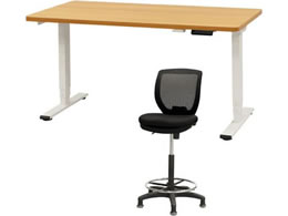 Netforce ���~�f�X�N1��+�n�C�`�F�A1�r �Z�b�g ��1400mm �Œ�r �L���X�^�[�r �f�X�N�`�F�A WH�~NA �`�F�A BK AJ1470CRHFLWNBK