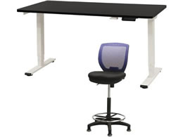 Netforce ���~�f�X�N1��+�n�C�`�F�A1�r �Z�b�g ��1400mm �Œ�r �L���X�^�[�r �f�X�N�`�F�A WH�~BK �`�F�A NV AJ1470CRHFLWBNV