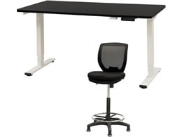 Netforce ���~�f�X�N1��+�n�C�`�F�A1�r �Z�b�g ��1400mm �Œ�r �L���X�^�[�r �f�X�N�`�F�A WH�~BK �`�F�A BK AJ1470CRHFLWBBK