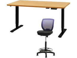 Netforce ���~�f�X�N1��+�n�C�`�F�A1�r �Z�b�g ��1400mm �Œ�r �L���X�^�[�r �f�X�N�`�F�A BK�~NA �`�F�A NV AJ1470CRHFLBNNV