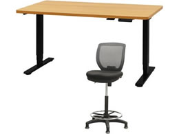 Netforce ���~�f�X�N1��+�n�C�`�F�A1�r �Z�b�g ��1400mm �Œ�r �L���X�^�[�r �f�X�N�`�F�A BK�~NA �`�F�A GY AJ1470CRHFLBNGY