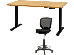 Netforce ���~�f�X�N1��+�n�C�`�F�A1�r �Z�b�g ��1400mm �Œ�r �L���X�^�[�r �f�X�N�`�F�A BK�~NA �`�F�A BK AJ1470CRHFLBNBK
