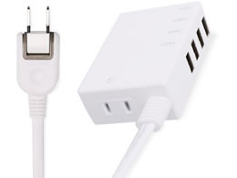 �G���R�� USB�^�b�v USB4�� AC1�� 60cm �z���C�g MOT-U06-2144WH