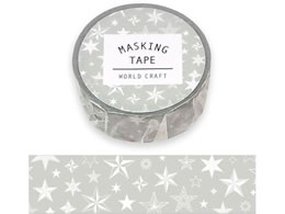 ���[���h�N���t�g �}�X�L���O�e�[�v stars gry 15mm�~7m 4��