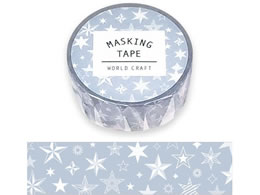 ���[���h�N���t�g �}�X�L���O�e�[�v stars blu 15mm�~7m 4��