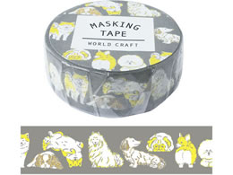 ���[���h�N���t�g �}�X�L���O�e�[�v �A�j�}�� dog 15mm�~7m 4�� MT-034