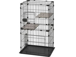 アイリスオーヤマのコンパクトキャットケージ 2段　カラー　ダークグレー　【美品】 Amazon.co.jp: アイリスオーヤマ コンパクトキャットケージ