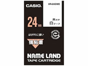 G)カシオ/ネームランド用テープ 強粘着 24mm 白 黒文字/XR-24GWE