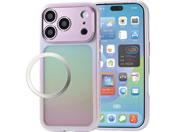 エレコム/iPhone18 Pro ハイブリッドケース オーロラカラー 極限 ラベンダー/PM-A26CHVCAKPU