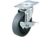ユーエイ/プレート式 自在 キャスター エラストマー 車輪径100mm ストッパー付き SILENTタイプ SFHG-DS型 取付寸法82×40 SFHG-100SELDS