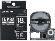 G)キングジム/テプラPRO用テープ マット 18mm 黒 白文字/SB18KS