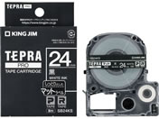 G)キングジム/テプラPRO用テープ マット 24mm 黒 白文字/SB24KS