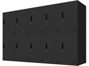 Netforce/�L���[�{�C�h ���b�J�[ 10�l�p 5��2�i �V�����_�[�� ����600mm �X�`�[�� �u���b�N�~�u���b�N/CUB3560S10-BKBK