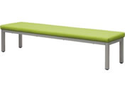 Netforce/ユニバーサルベンチ ロビーチェア 3人掛 幅1800×奥行450mm グリーン×シルバー脚/UB-18-FW-GN