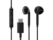 エレコム/USB Type-C イヤホン 有線 インナーイヤー型 マイク付き 通話可能 DAC搭載 高音質 音量調節 1.2m ブラック/EHP-DF18IMBK