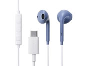 エレコム/USB Type-C イヤホン 有線 インナーイヤー型 マイク付き 通話可能 DAC搭載 高音質 音量調節 1.2m ダスティブルー