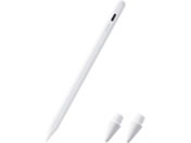 エレコム/iPad ペンシル タッチペン USB-C急速充電 傾き検知 磁気吸着 パームリジェクション ペン先交換可能 ホワイト
