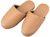 テンダイ/シボナシレザー風スリッパ(子供用)ココアブラウン 5足入/66-0016-73