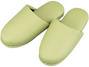 テンダイ/シボナシレザー風スリッパ(子供用)ライトグリーン 5足入/66-0016-75