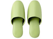 テンダイ/シボナシレザー風スリッパ ライトグリーン M 1パック(5足組入)/66-0037-18