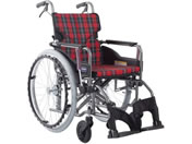 カワムラサイクル/車いす 背折れ モダン Aスタイル 赤チェック/KMD-A22-40-M