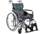 カワムラサイクル/車いす 背折れ モダン Aスタイル 緑チェック/KMD-A22-42-H