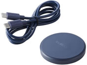 エレコム/ワイヤレス充電器 Qi認証 最大12W ネイビー/W-QA28NV