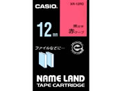 カシオ/ネームランド スタンダード 12mm 赤/黒文字/XR-12RD