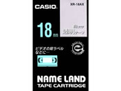 カシオ/ネームランド 18mm 透明/白文字/XR-18AX