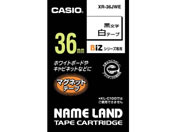 カシオ/ネームランド用テープ マグネット 36mm 白/黒文字/XR-36JWE