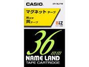 カシオ/ネームランド用テープ マグネット 36mm 黄/黒文字/XR-36JYW