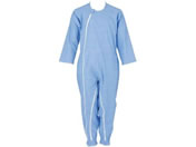 フットマーク/介護つなぎ服 前開き S ブルー/403420